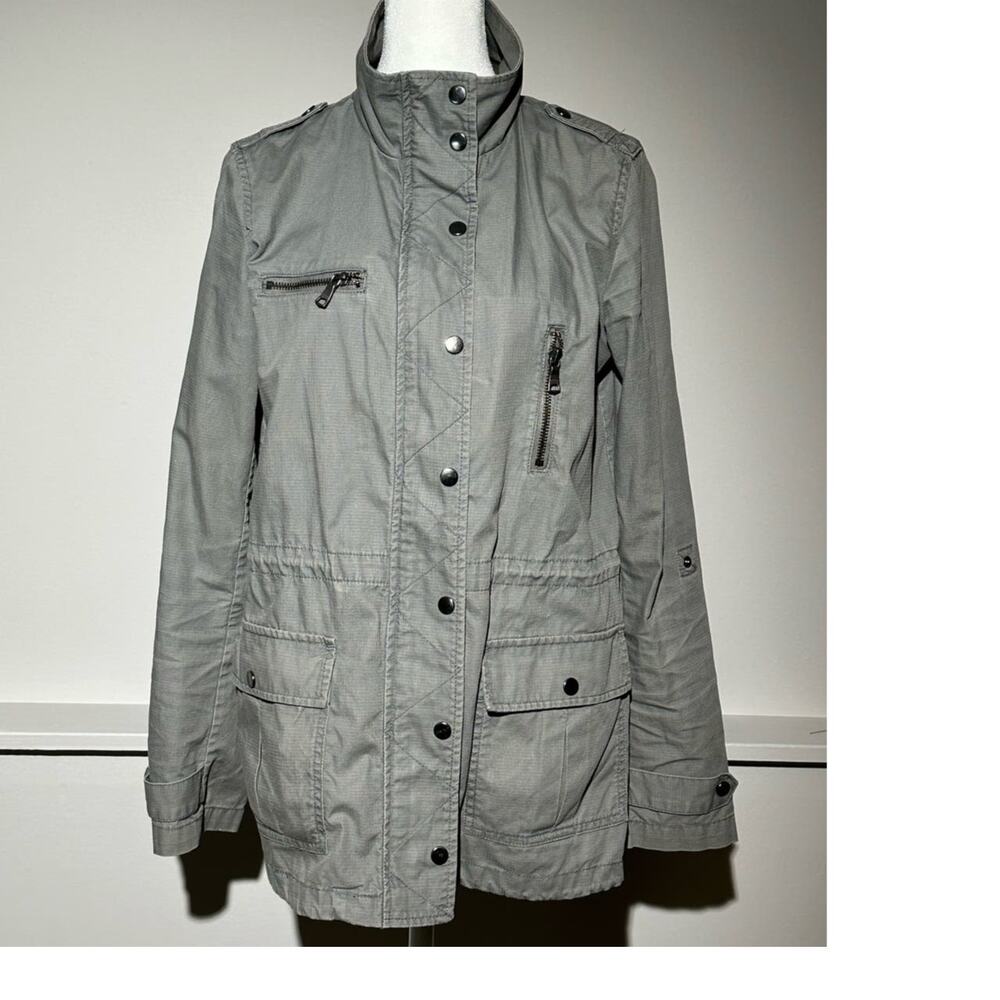 Banana Republic Ripstop Anorack Jacket | Grey/Green | Size: Small - Picture 4 of 8